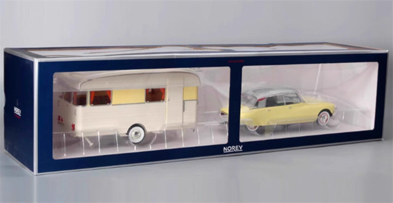 NOREV Citroen DS19 with trailer RV YELLOW WHITE 1:18 Car Pre-built Model view11