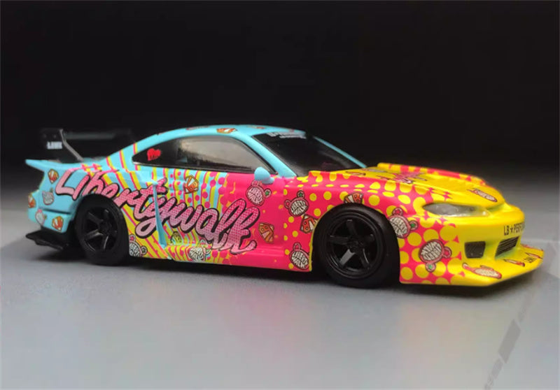 MINIGT Nissan LB-Super Silhouette S15 SILVIA LBWK KUMA colorful 1:64 Car Pre-built Model view6