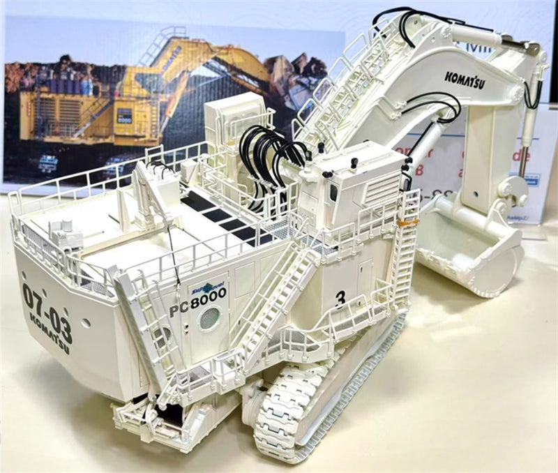 KOMATSU PC8000-6 Mining Excavator White Collector's Edition 1:50 Truck Pre-a Model