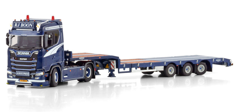 WSI SCANIA S NORMAL CS20N 4X2 SEMI LOW LOADER - 3 AXLE R.J. Boon transport 1:50 Model