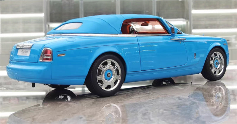 Kyosho Rolls Royce Phantom Drophead coupe Light Blue 1:18 Car Pre-built Model view6