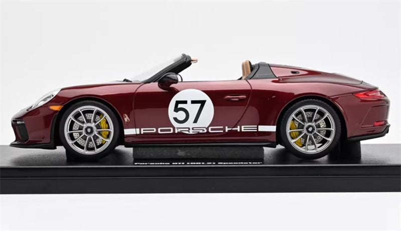 1:18 PORSCHE 911 (991.2) SPEEDSTER #57 HERITAGE EDITION 2019 CHERRY METALLIC  GT SPIRIT Limited Edition Resin Car Model