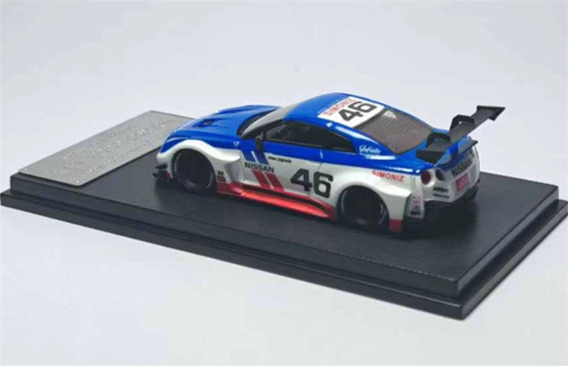 mymodelcollect Nissan 35GT-RR #46 LBWK Limited Edition White Blue 1:64 Car Pre-built Model view6
