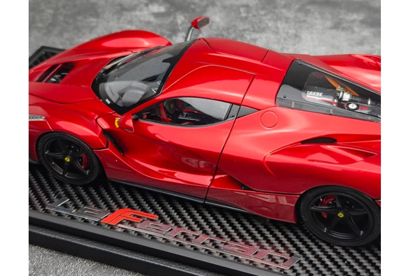 1:18 Ferrari LaFerrari  Metal Red - Black Wheel - Carbon Fiber Base BBR MODELS Limited Edition DIECAST Model