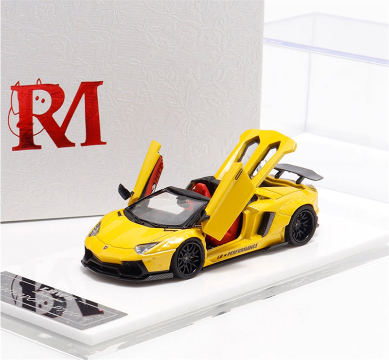Rhino Model Lamborghini AVENTADOR LP700-4 LBWK Supercar Limited Edition 666PCS ONLY Yellow 1:64 Car Pre-built Model view8
