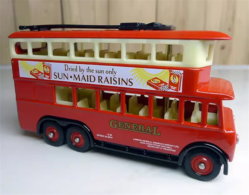 CORGI SUN MAID RAISINS London double decker bus tram red 1:76 Car Pre-built Model