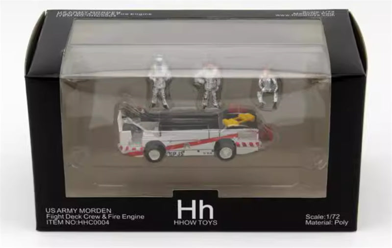 HHOWTOYS US ARMY MORDEN Fight Deck Crew & Fire Engine 1:72 Truck Pre-built Model