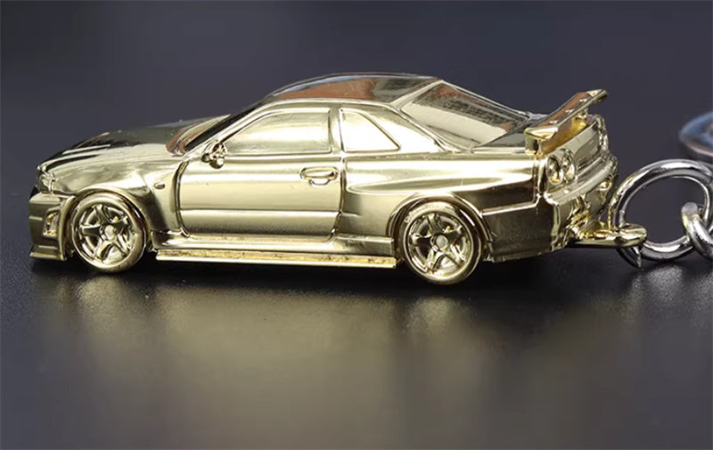 1:87 Nissan GTR34  gold plating  SEEKER  DIECAST Keychain Model
