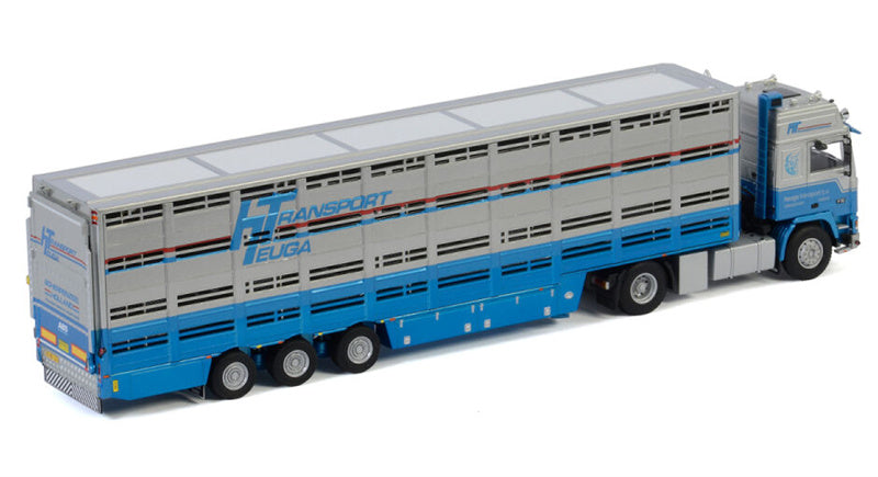 WSI VOLVO F16 GLOBETROTTER 4X2 LIVE STOCK TRAILER - 3 AXLE Heuga Transport 1:50 Truck Pre-built Model