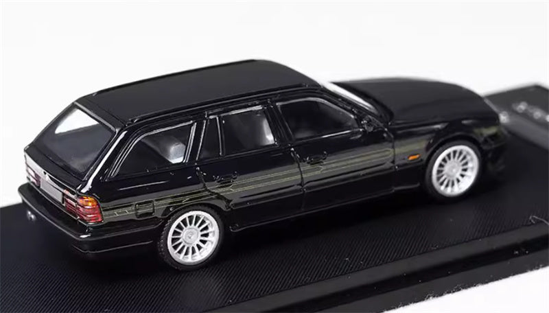 Mortal BMW E34 ALPINA B10 TOURING 5 Series wagon black Gold Strip Limited Edition 999PCS ONLY 1:64 Car Pre-built Model view4