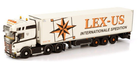 WSI SCANIA STREAMLINE TOPLINE 6X2 TWIN STEER REEFER TRAILER - 3 AXLE    LEX-US 1:50 Truck Pre-built Model