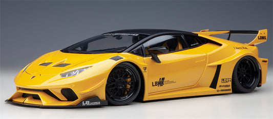 AUTOART Lamborghini HURACAN GT supercar yellow LBWK AirREX Liberty Walk AK-produce LB PERFORMANCE 1:18 Car Pre-built Model view1
