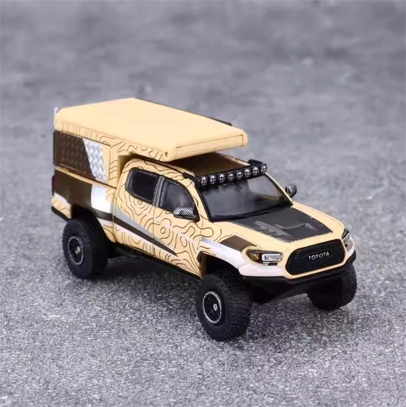 GCD TOYOTA Tacoma Camper Off-Road SUV sandy yellow LHD 1:64 Truck Pre-built Model view1