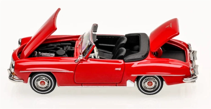 GFCC Mercedes Benz 190SL Convertible Luxury Classic Car Red 1957 Soft top 1:64 car Pre-built Model view4