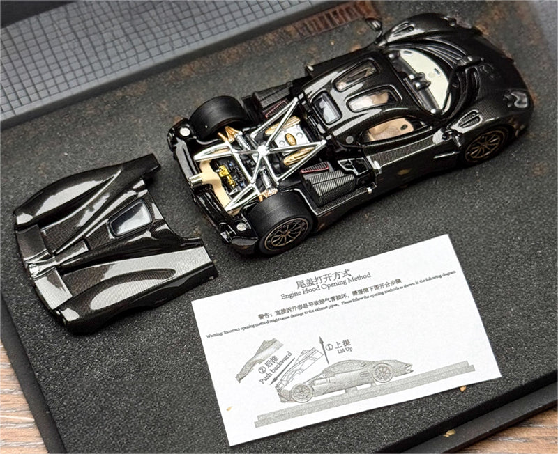 CM Model Pagani Utopia All Carbon Black 1:64 Car Pre-built Model view6