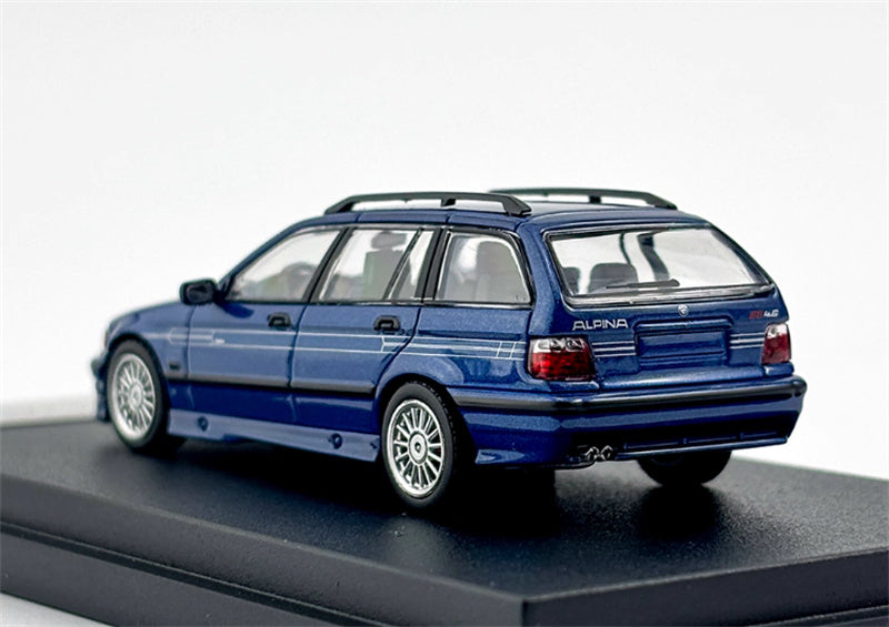 Mortal Third Generation BMW 3 Series E36 Alpina B8 Four-Door Wagon Pearl Blue Limited Edition 699PCS ONLY 1:64 Car Pre-built Model view4