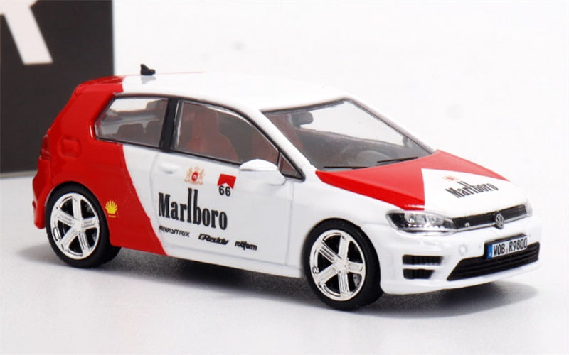 ZOOM Volkswagen Golf 7R Small Steel Cannon Limited Edition 499PCS ONLY Marlboro Edition 1:64 Car Pre-built Model view5