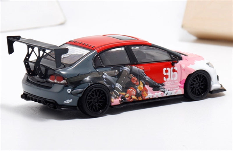 COOL.CAR Honda Civic FD2 explosive redesign mecha livery Red regular version Limited Edition 500PCS ONLY 1:64 Car Pre-built Model view4