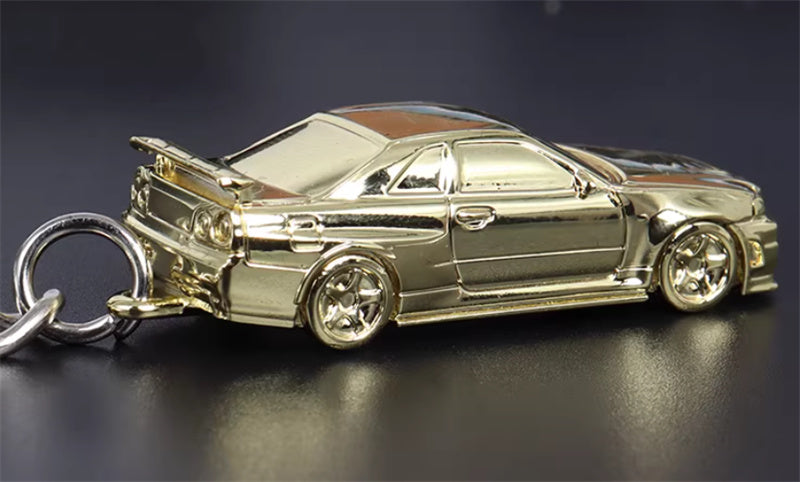 1:87 Nissan GTR34  gold plating  SEEKER  DIECAST Keychain Model