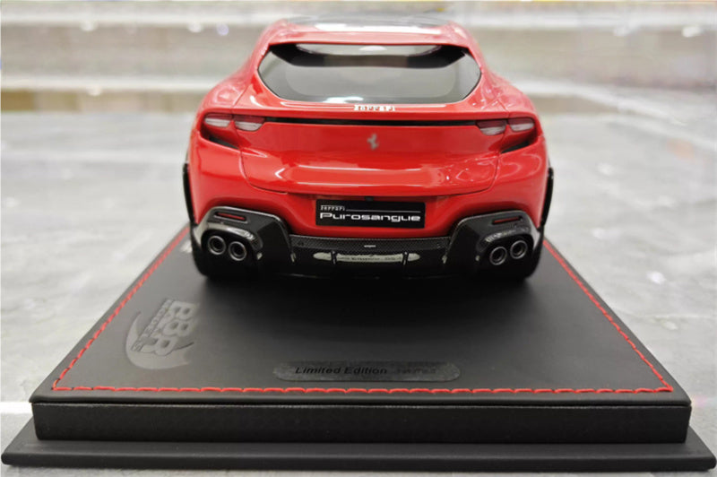 BBR MODELS Ferrari Purosangue V12 SUV Standard Red Electroplating wheel red calipers Limited Edition 20PCS ONLY Leather base 1:18 Car Pre-built Model view6