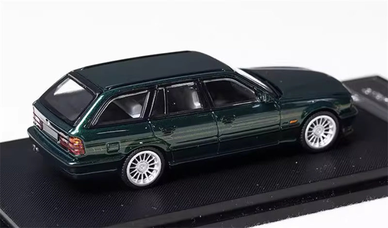 Mortal BMW E34 ALPINA B10 TOURING 5 Series Green Gold Strip Limited Edition 999PCS ONLY 1:64 Car Pre-built Model view5