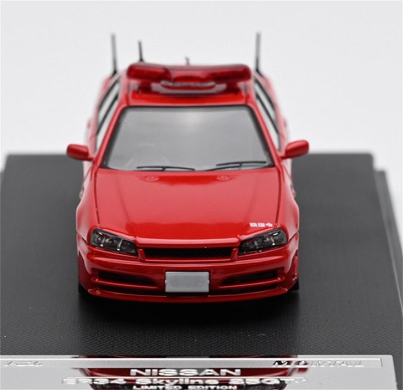 Mortal Nissan GTR ER34 SKYLINE URAS Modified Edition Fire truck red Limited Edition 699PCS ONLY 1:64 Car Pre-built Model view6
