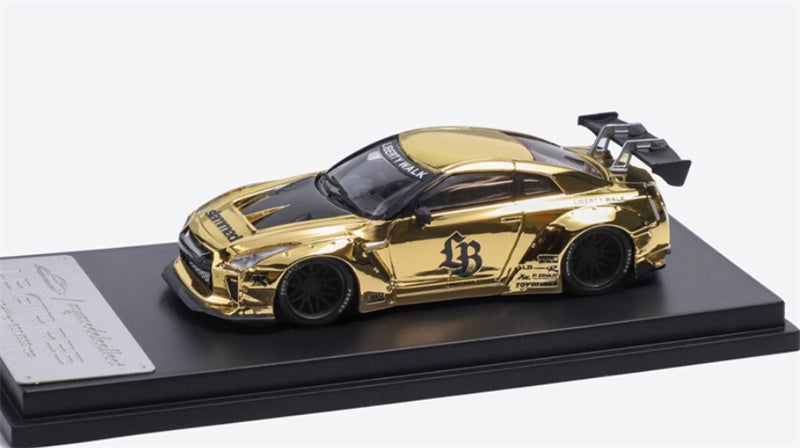 mymodelcollect Nissan GT-R R35 LBWK Limited Edition gold plating 1:64 Car Pre-built Model view1