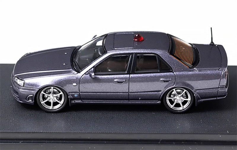 Mortal Nissan GTR ER34 25GT SKYLINE URAS Modified Edition Police car gray Limited Edition 699PCS ONLY 1:64 Car Pre-built Model view9
