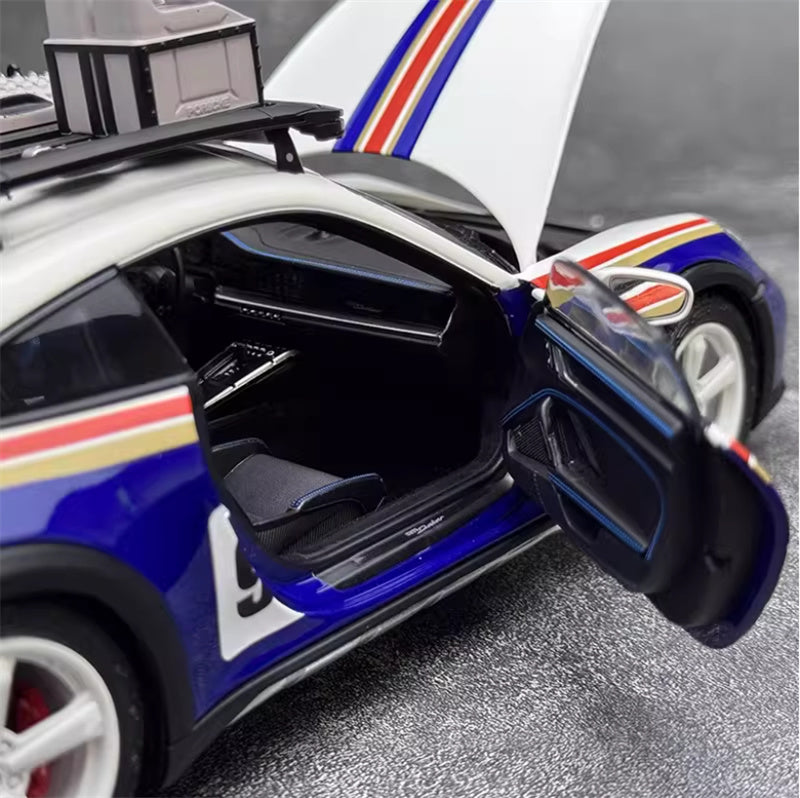 1:18 PORSCHE 911 #953 DAKAR 2022 blue white  MINICHAMPS Off road version w/ ROOF RACK DIECAST Car Model