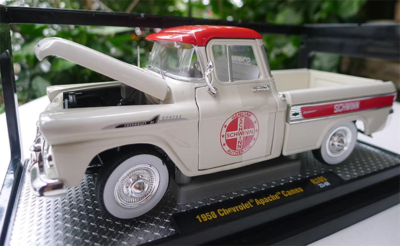 M2 Machines 1958  Chevrolet  Apache  Cameo  R105  Schwinn 1:24 Truck Pre-assembled Model Display