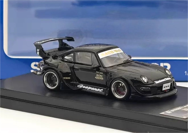 1:64 Porsche 911 RWB 993 Metallic Black SW DIECAST Model