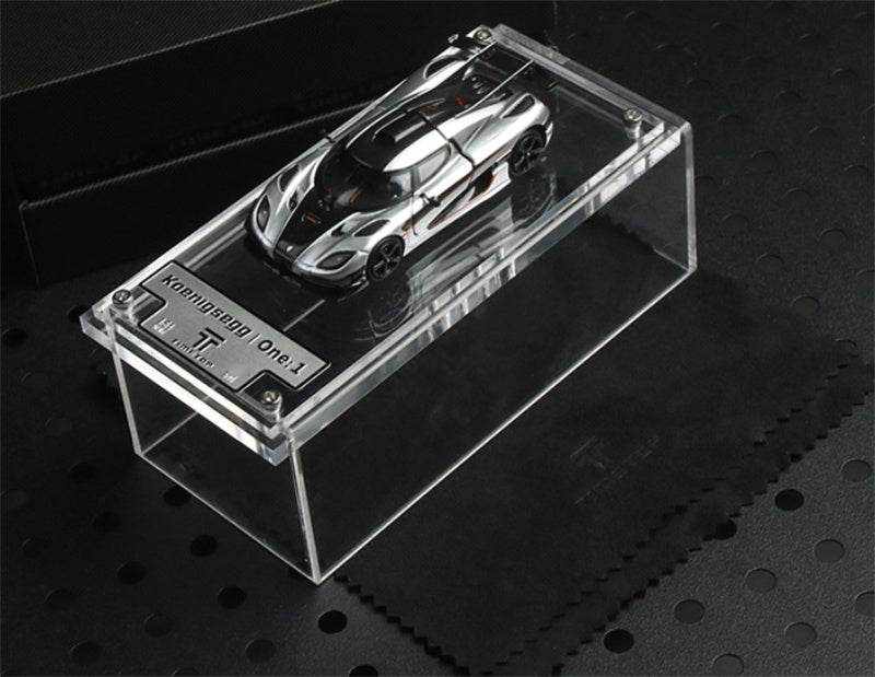 TIME TOP Koenigsegg One:1 metallic silver 1:64 Car Pre-built Model view7