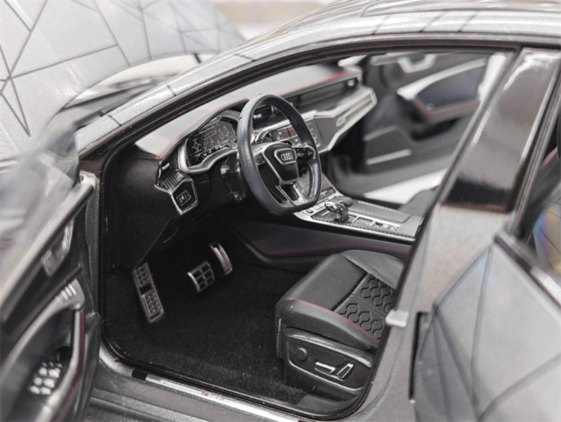 KengFai 2021 Audi RS7 C8 Sportback Grey line chart ABT 1:18 Car Pre-built Model