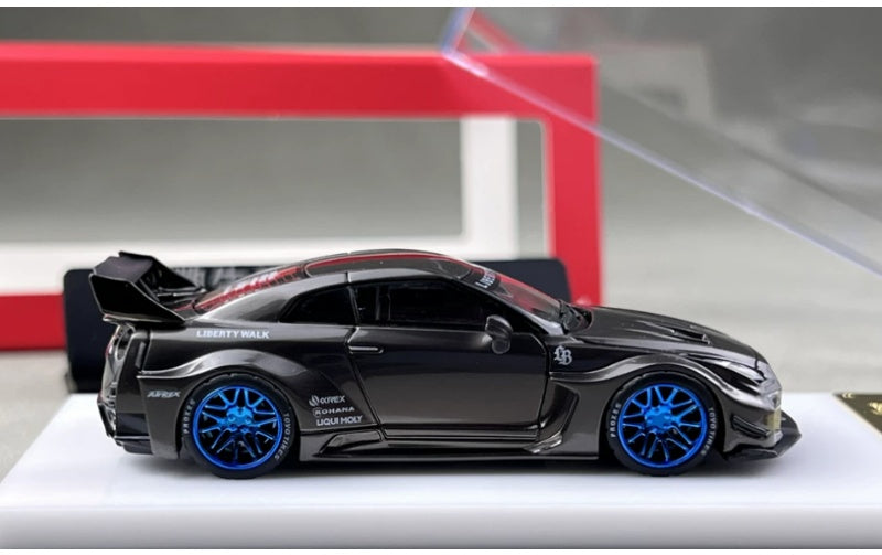 1:64 Nissan 35GT-RR   mymodelcollect Blue wheel electroplating brushed black Limited Edition 999PCS ONLY DIECAST Model