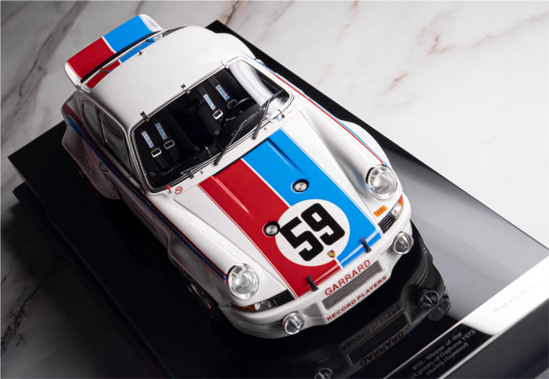 1:18 Porsche 911 White blue pigment version Amalgam #59 Resin Car Model view7