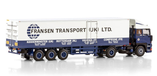 WSI DAF 2800 4X2 CLASSIC REEFER TRAILER - 3 AXLE Fransen Transport UK 1:50 Truck Pre-built Model