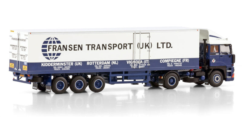 WSI DAF 2800 4X2 CLASSIC REEFER TRAILER - 3 AXLE Fransen Transport UK 1:50 Truck Pre-built Model