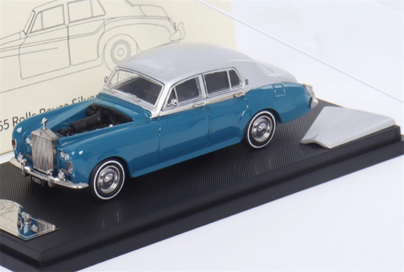 GFCC 1965 Rolls Royce Silver Cloud III classic car Silver Blue Double LHD 1:64 car Pre-built Model view5