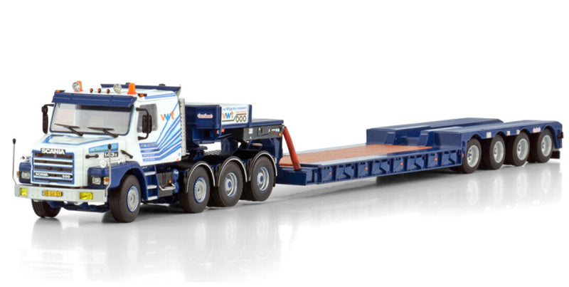 WSI  SCANIA 3 SERIES TORPEDO 8X4 EURO LOW LOADER - 4 AXLE Van Wijgerden Transport 1:50 Truck Pre-built Model