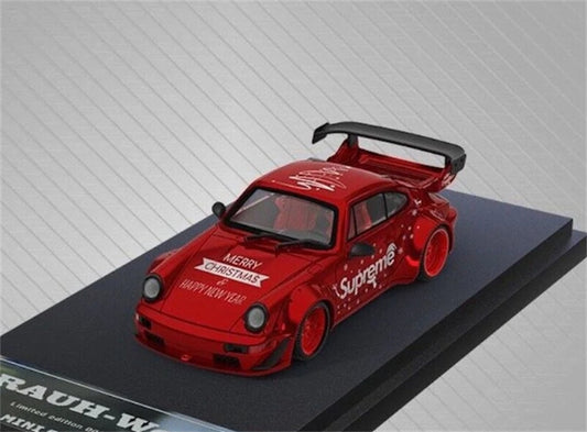 Mini Station Porsche RWB 964 Red Christmas ordinary Version Limited Edition 499PCS ONLY 1:64 car Pre-built Model view1