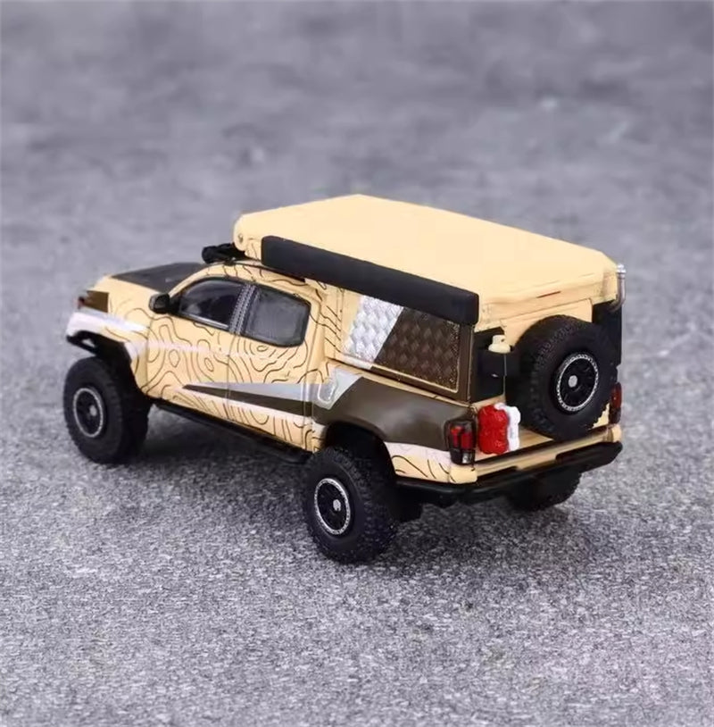 GCD TOYOTA Tacoma Camper Off-Road SUV sandy yellow LHD 1:64 Truck Pre-built Model view4