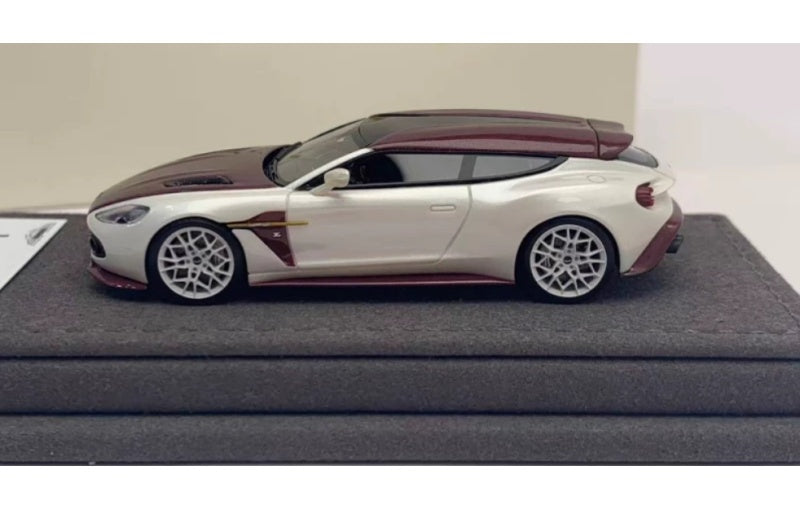 1:64 Aston Martin Shooting Brake Autotune Shanghai Expo Limited Edition Pearl White Red Carbon Resin Model view2