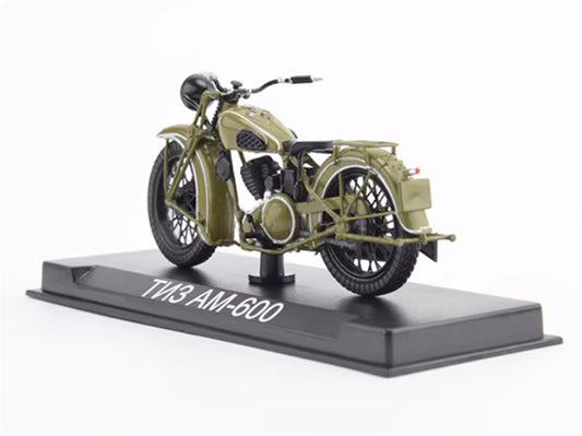 Modimio Soviet Patriotic Motorcycle TIZ-AM-600 Army Green motorcycle Pre-built Airliner Model Display view2