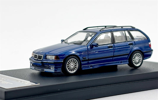 Mortal Third Generation BMW 3 Series E36 Alpina B8 Four-Door Wagon Pearl Blue Limited Edition 699PCS ONLY 1:64 Car Pre-built Model view1