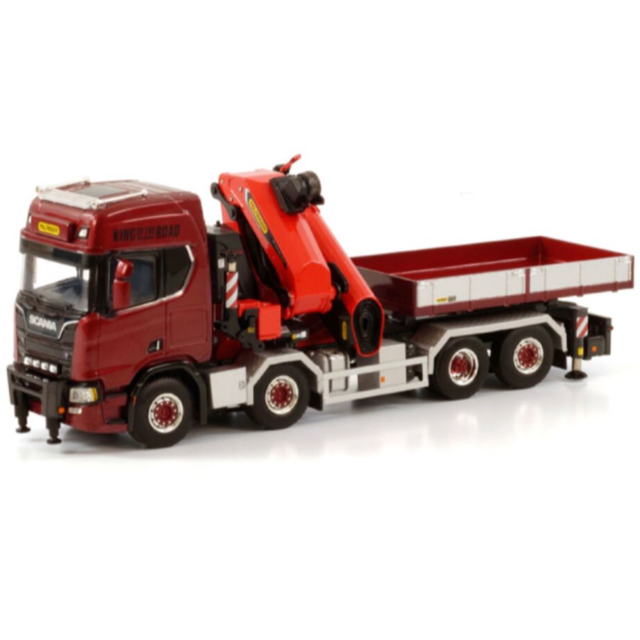 WSI SCANIA R HIGHLINE CR20H 8x4 SWAP BODY WITH PALFINGER PK 135.002 TEC7 + JIB Premium Line 1:50 DIECAST Crane Truck
