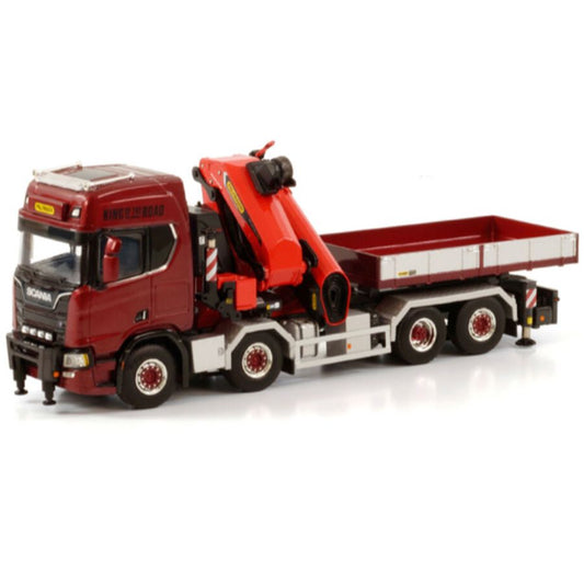 WSI SCANIA R HIGHLINE CR20H 8x4 SWAP BODY WITH PALFINGER PK 135.002 TEC7 + JIB Premium Line 1:50 DIECAST Crane Truck