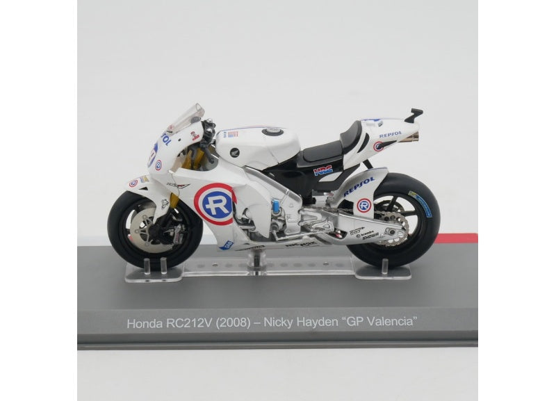 1:18 Honda RC212V 2008 White #69 Hayden GP Valencia IXO  Diecast Motorcycle Model