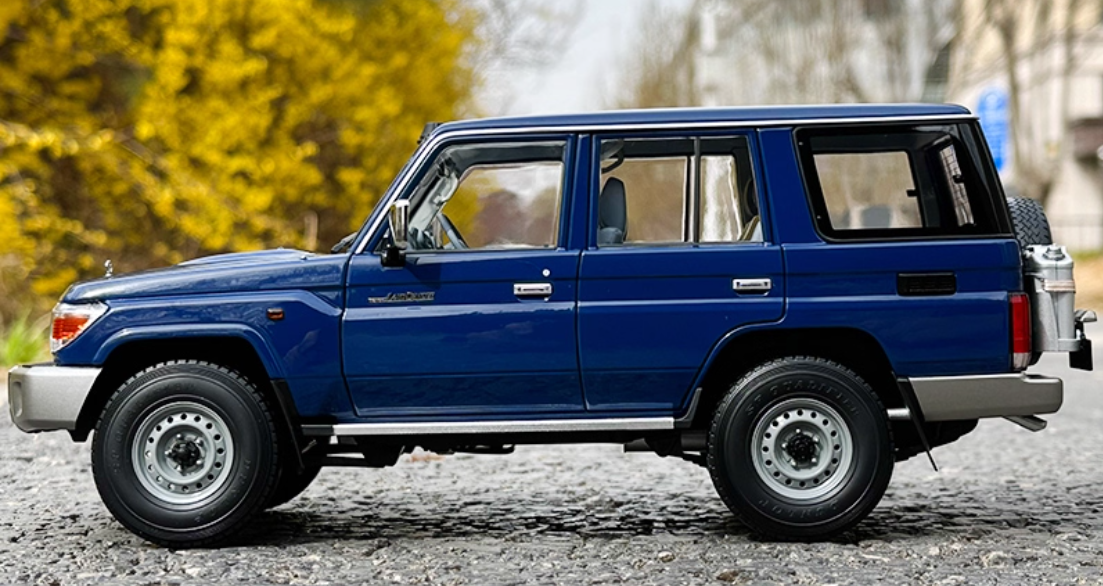 Almost Real Toyota LC76 Land Cruiser Blue 1:18 Car Pre-built Model view5
