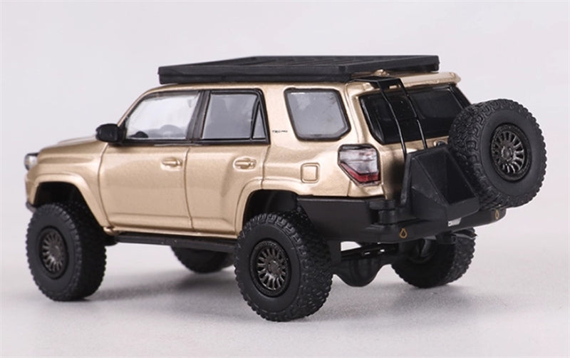 GCD Toyota 4Runner TRD PRO Overland SUV Modified Version Champagne w/ 18 Parts LHD 1:64 Car Pre-built Model view3