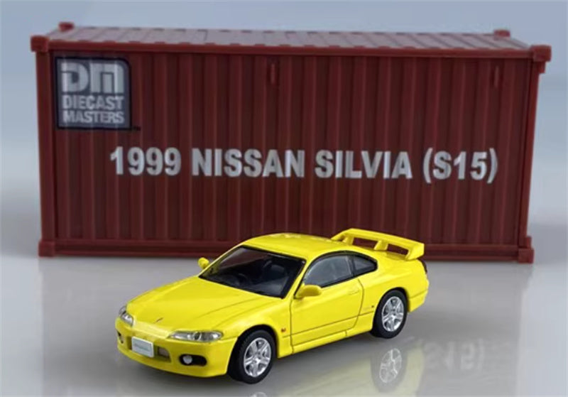 CATERPILLAR NISSAN SILVIA S15 car yellow left-hand drive 1:64 Car Pre-built Model
